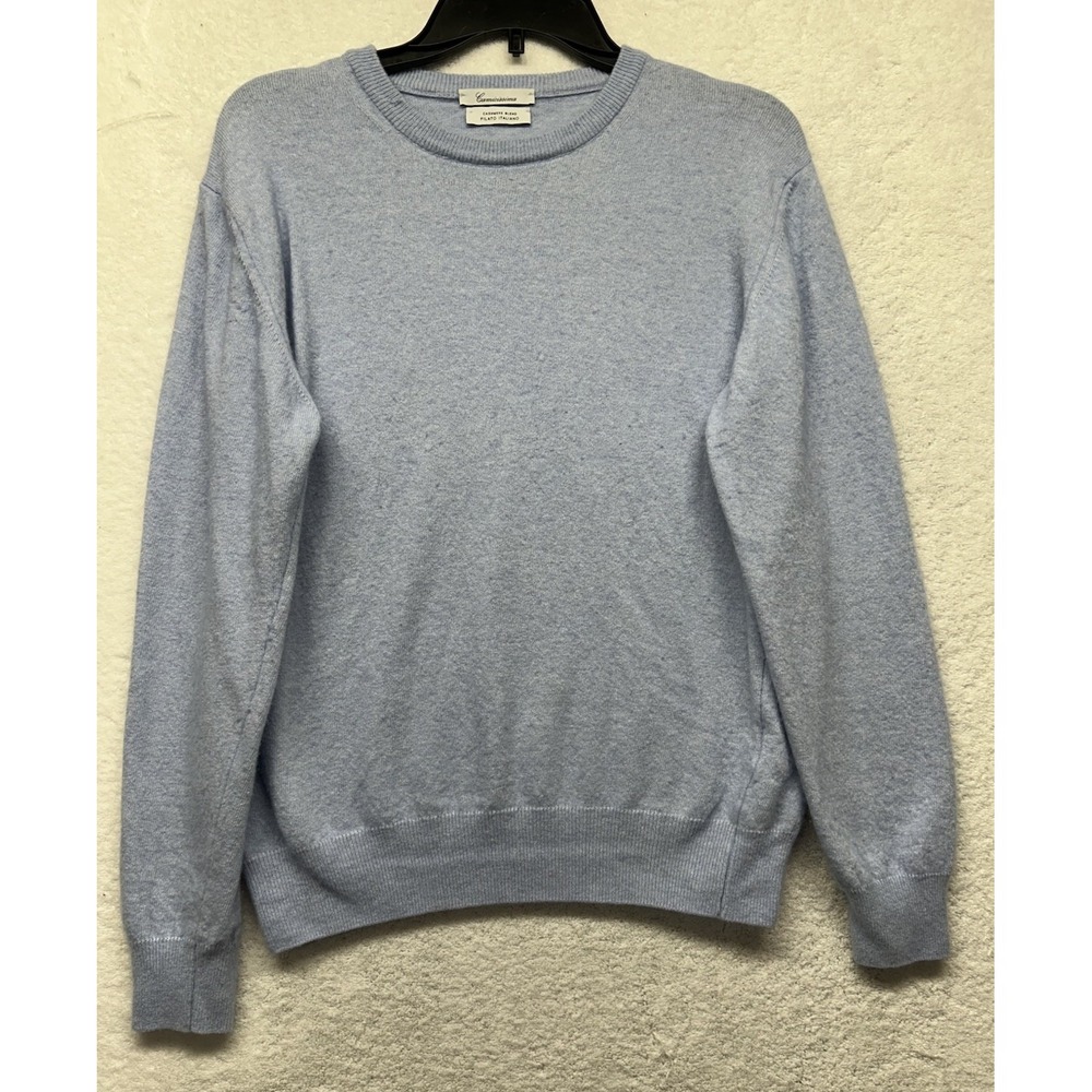 Camicissima Mens Size L Blue Long Sleeve Cashmere Blend Crew Neck Sweater (J7)
